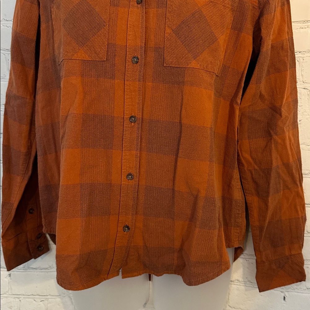 Universal Thread Rust Plaid Shirt - Picture 3 of 6